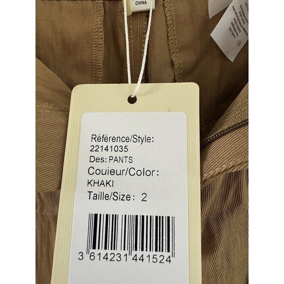 W. by Wantable Women's See U Soon Belted Tapered Pant tan khaki size 2 REF D84C - Picture 9 of 13